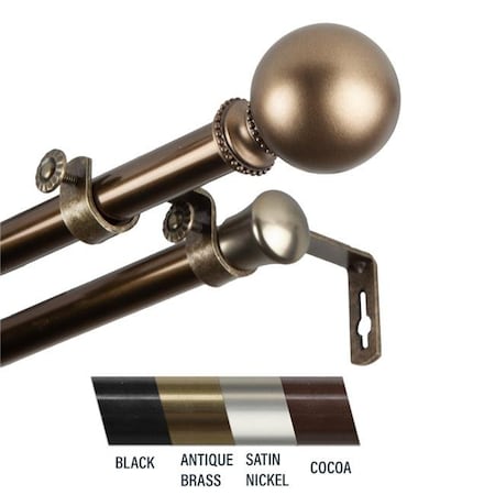 Central Design 4783-484 Julian 0.81 In. Double Curtain Rod; 48-84 In. - Antique Brass